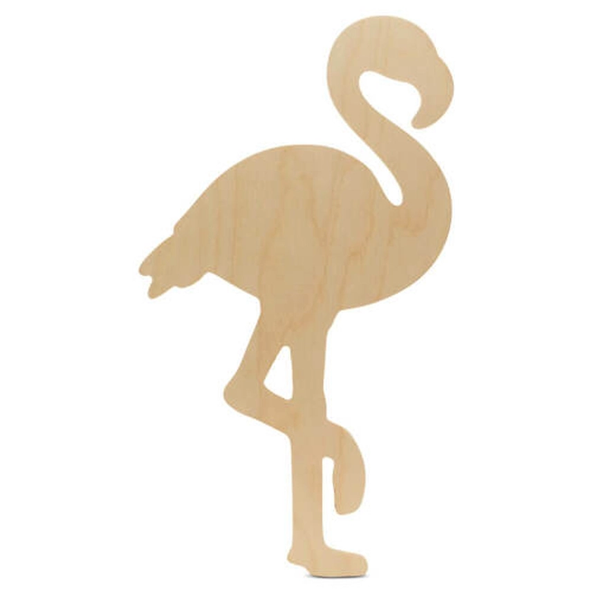 Flamingo Wood Cutout, 16"
