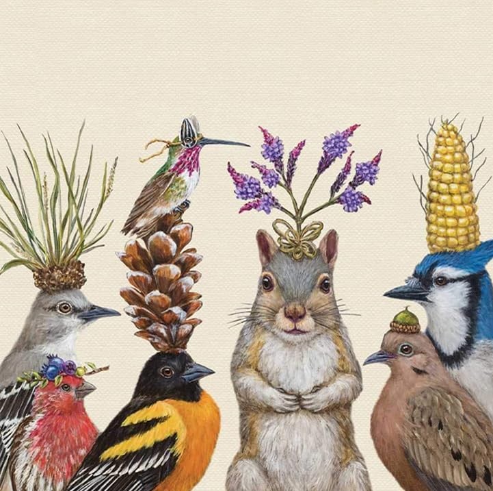 Decoupage Napkins, Party Snacks Napkins, Set of 2 Cocktail Size, #1002