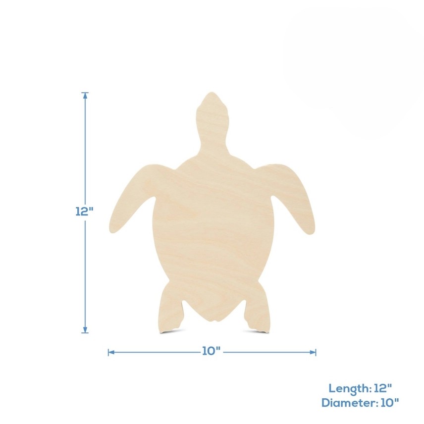 Wood Turtle Cutout, 12"