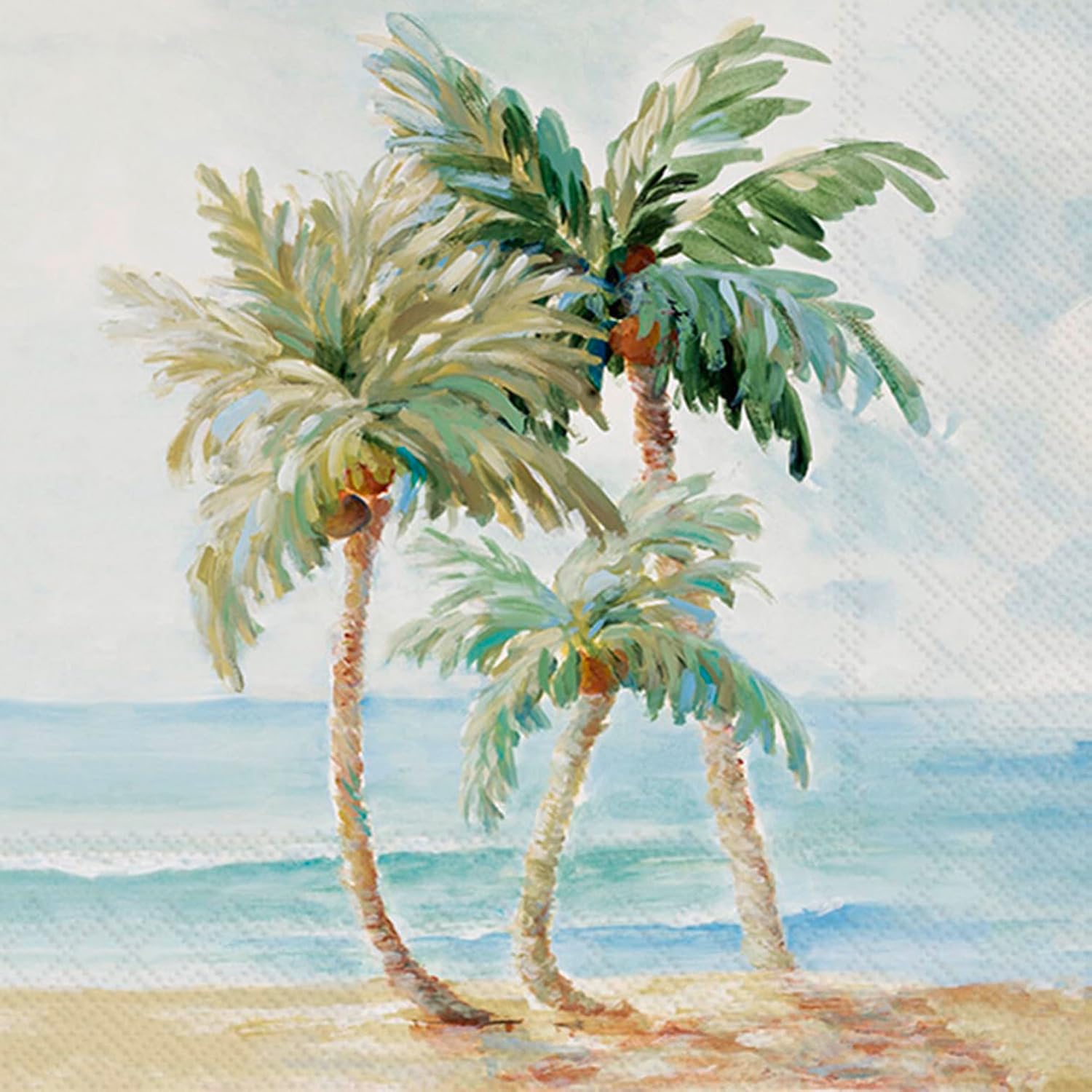 Decoupage Napkins, Palms in Paradise Napkins, Set of 2 Cocktail Size, #270