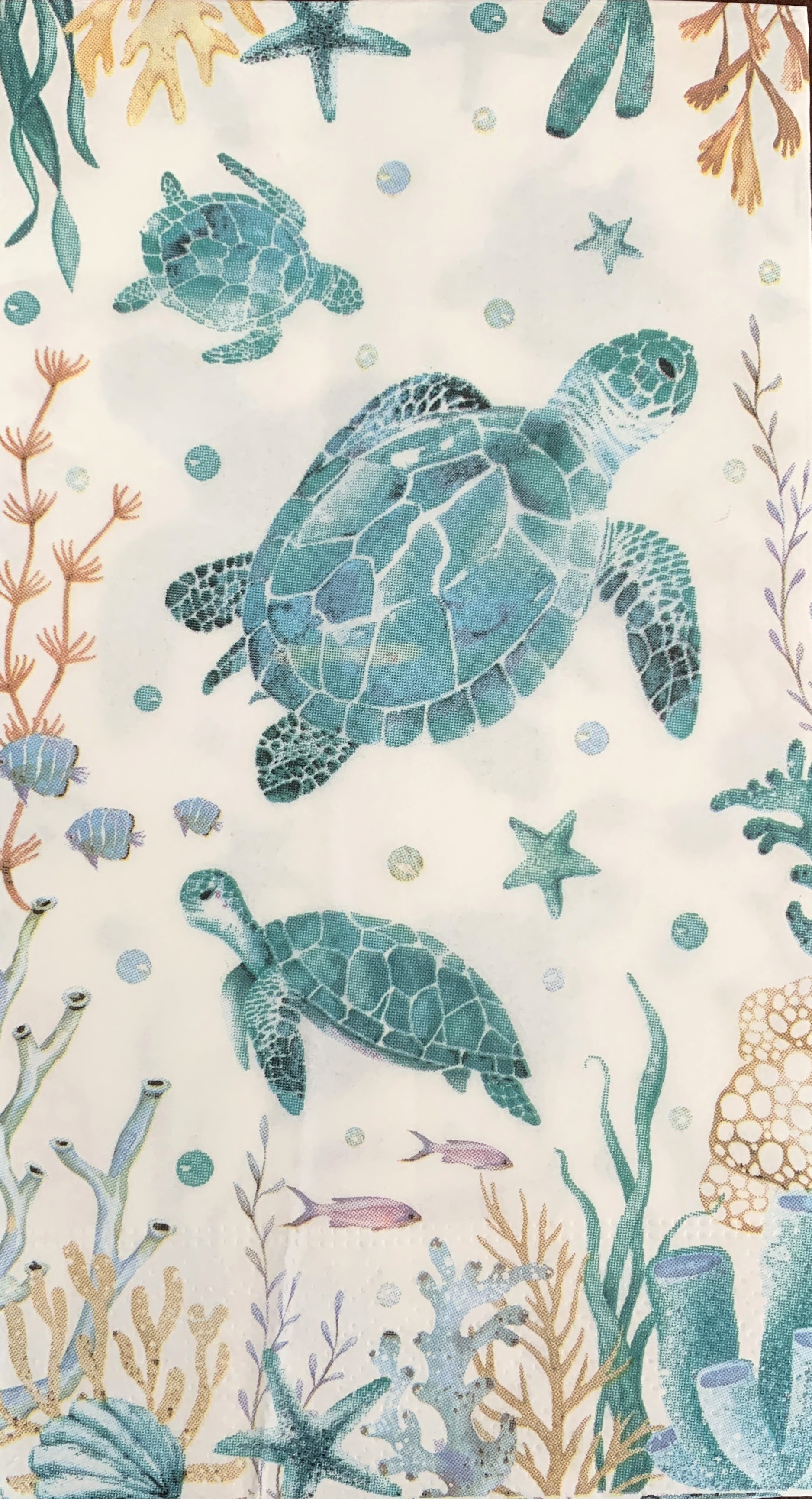 Decoupage Sea Turtle Napkins, Set of 2 Cocktail Size, #272