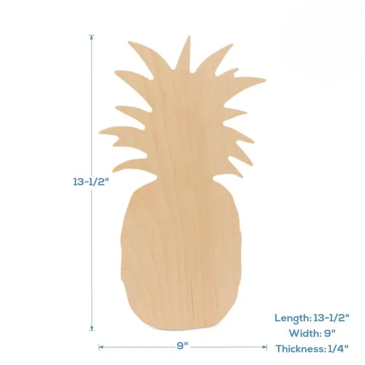 Wood Pineapple Cutout, 13.5"