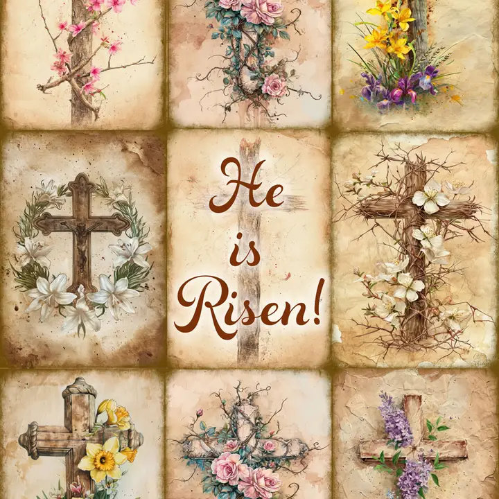Easter Crosses Rice Paper A4 Size Nine Images on Each Sheet