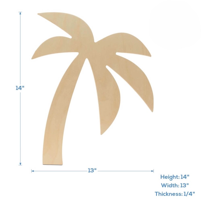 Wood Palm Tree Cutout, 14"