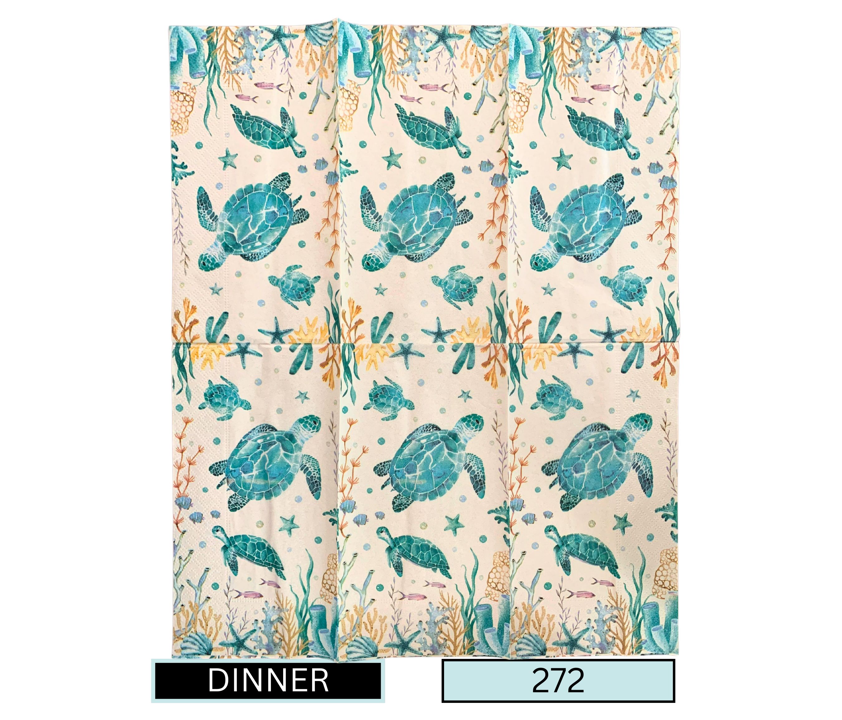 Decoupage Sea Turtle Napkins, Set of 2 Cocktail Size, #272