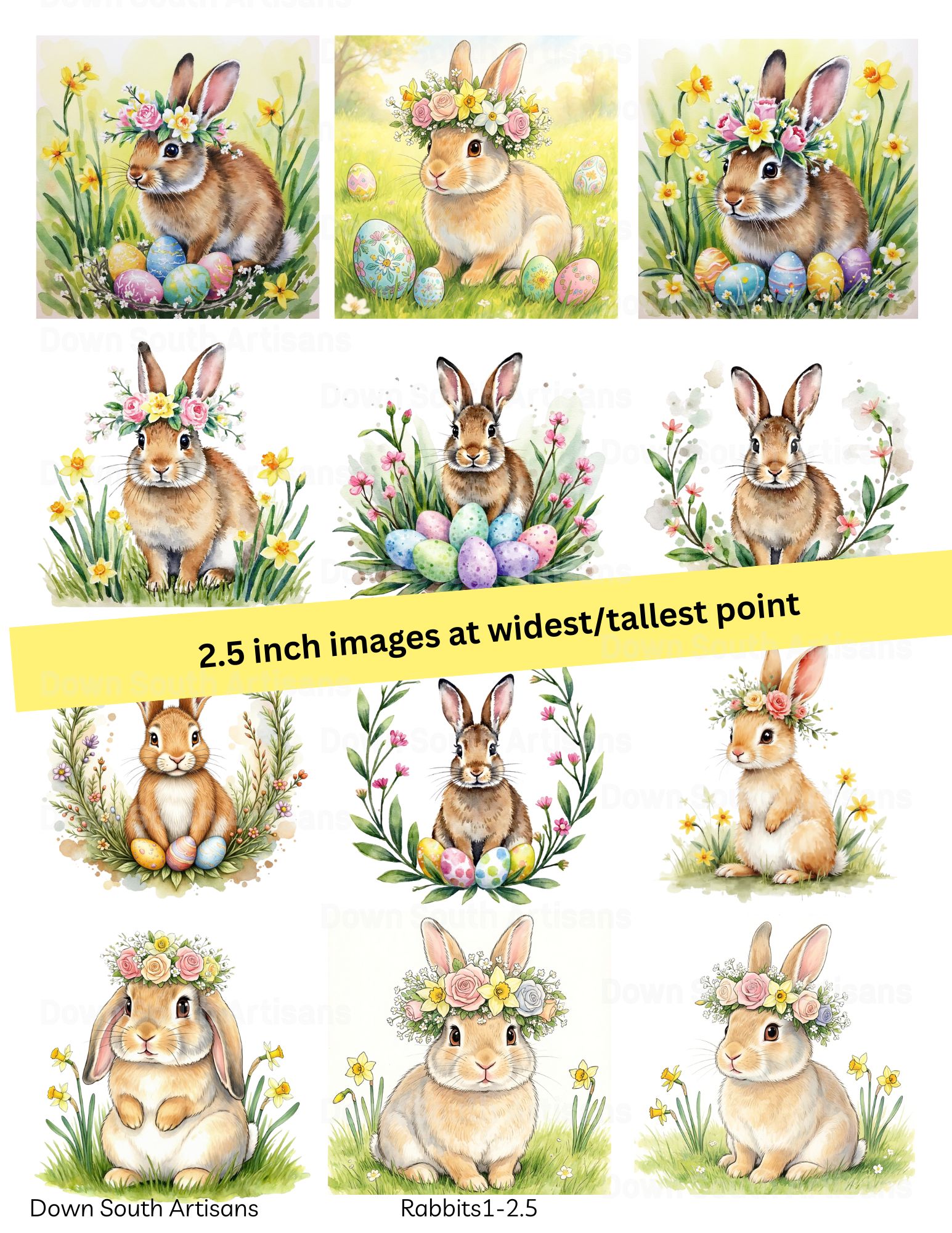 Easter Bunny Rice Paper,  Assorted Images, Three Sizes Decoupage Paper, Rabbit1