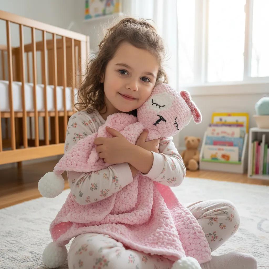 Couverture peluche rose pour enfant