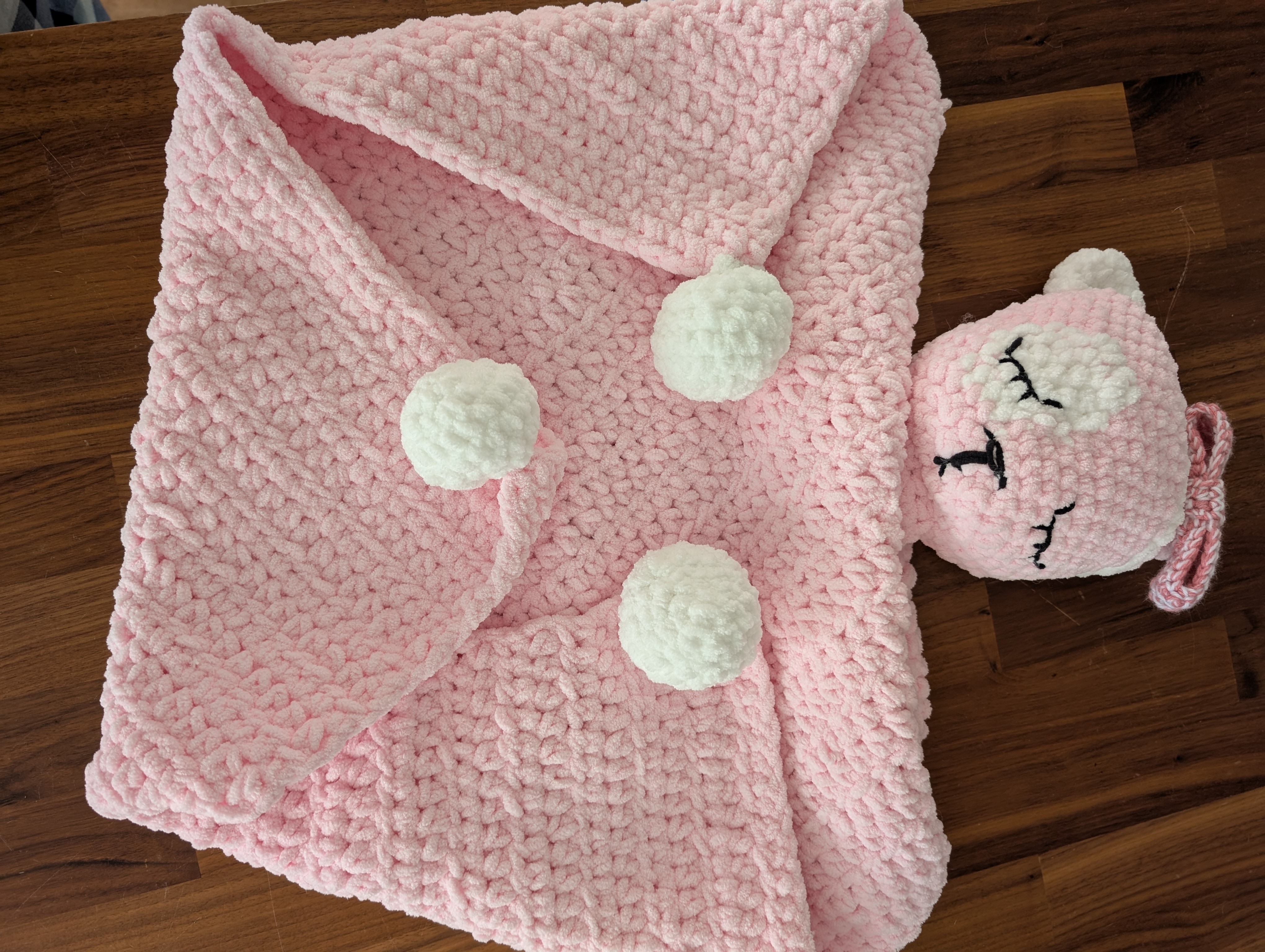 Couverture peluche rose pour enfant