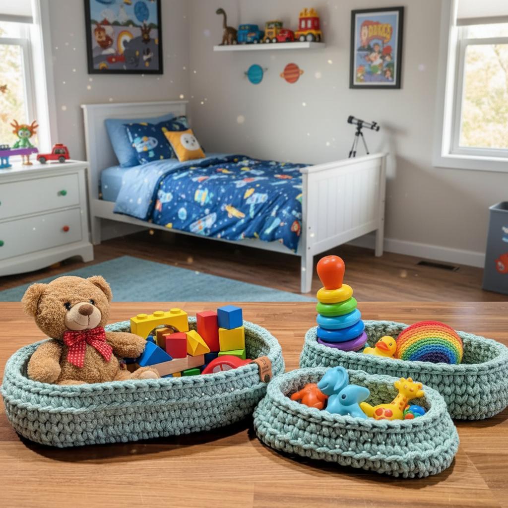 Ensemble - Plateau et panier déco, rangement vert tendre (3)