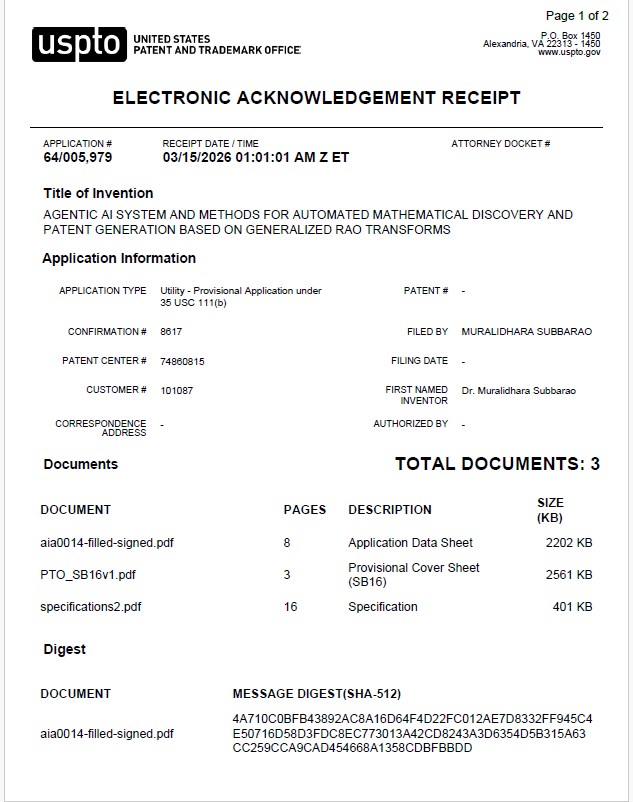 Agentic AI system for Automated Patenting based on RT: 16 pages