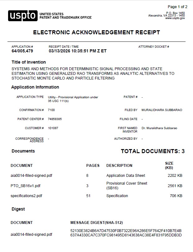 RT for Particle filtering, Montecarlo, Communications: 51 pages