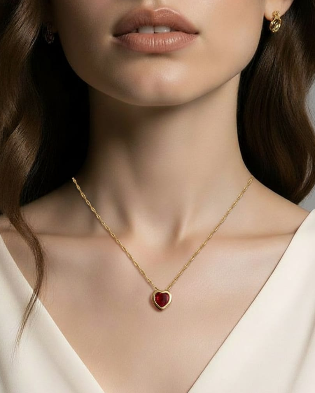 Colar de coração dourado