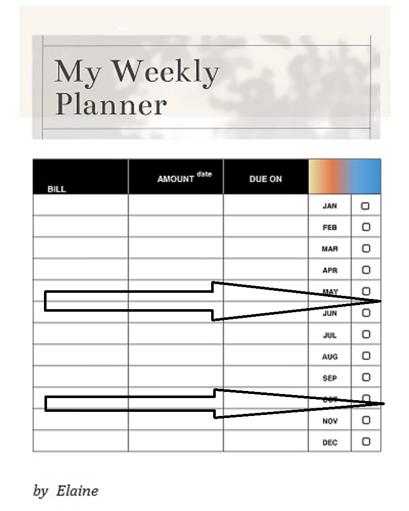 My Weekly Planner