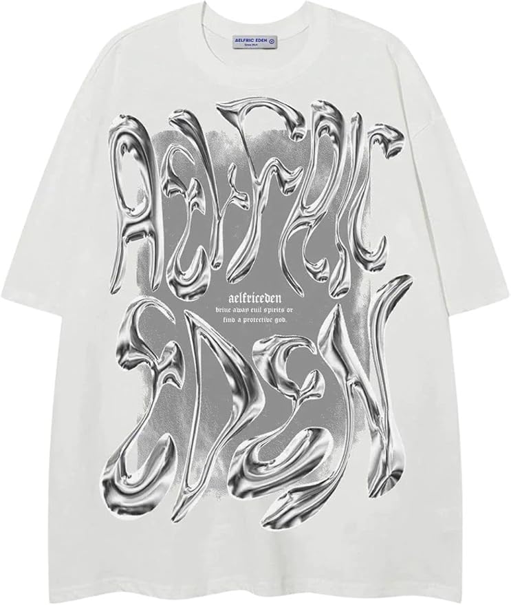 Aelfric Eden Metalic Graphic Tees men Y2K