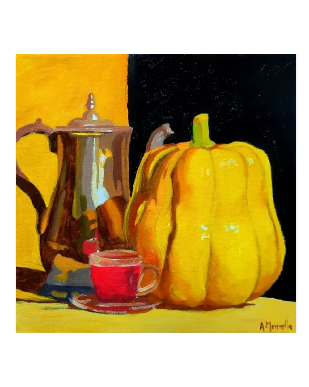 Yellow Pumpkin and Steel Pot