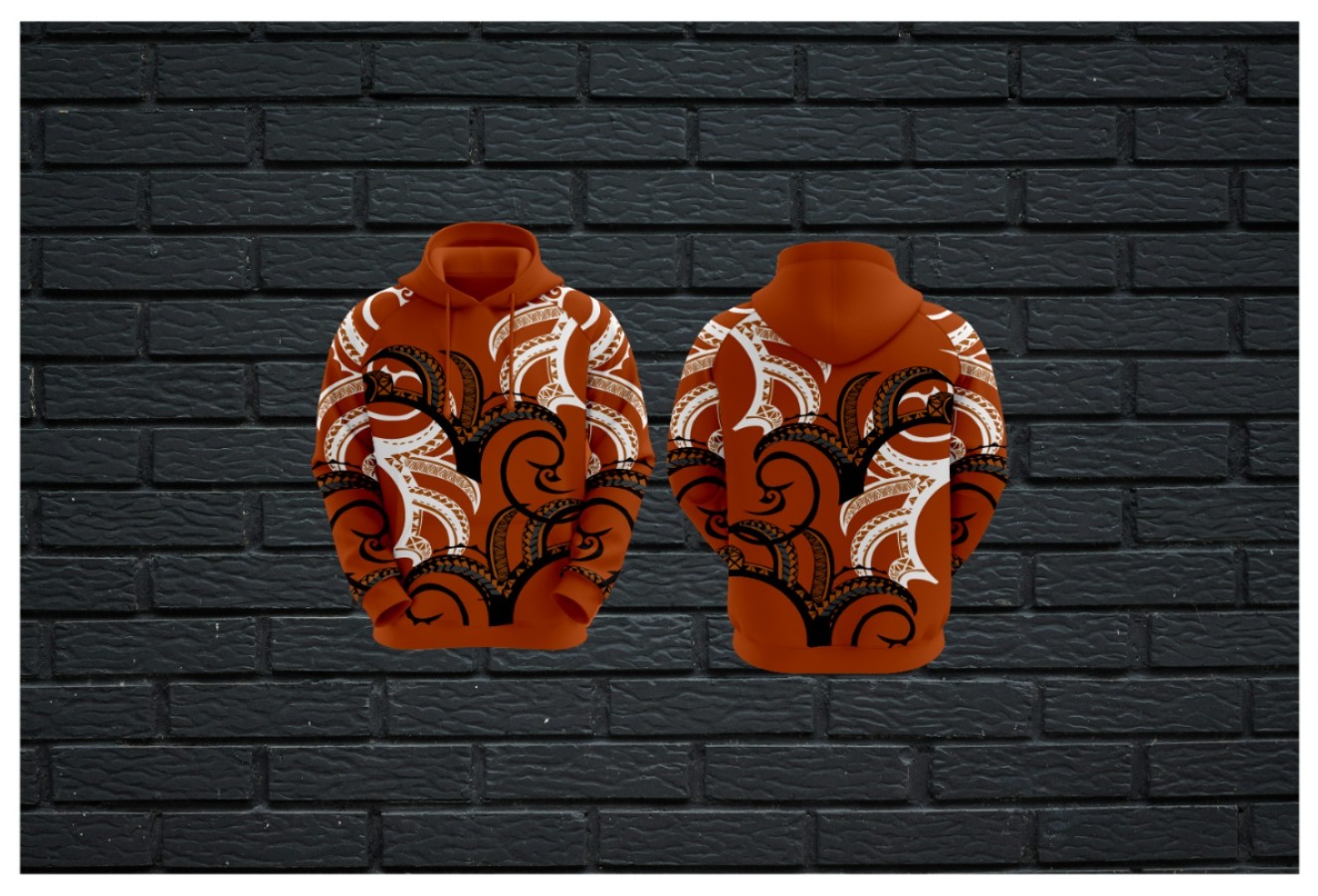 Stylish Brown Patterned Hoodie