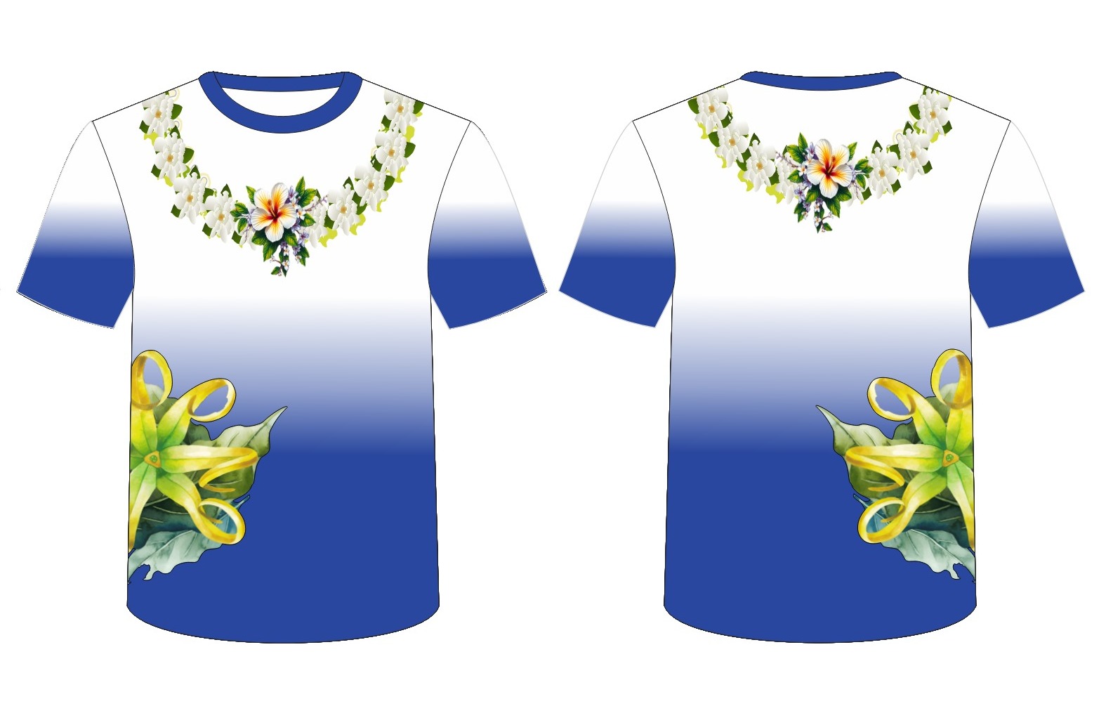 Floral Gradient Blue T-shirt