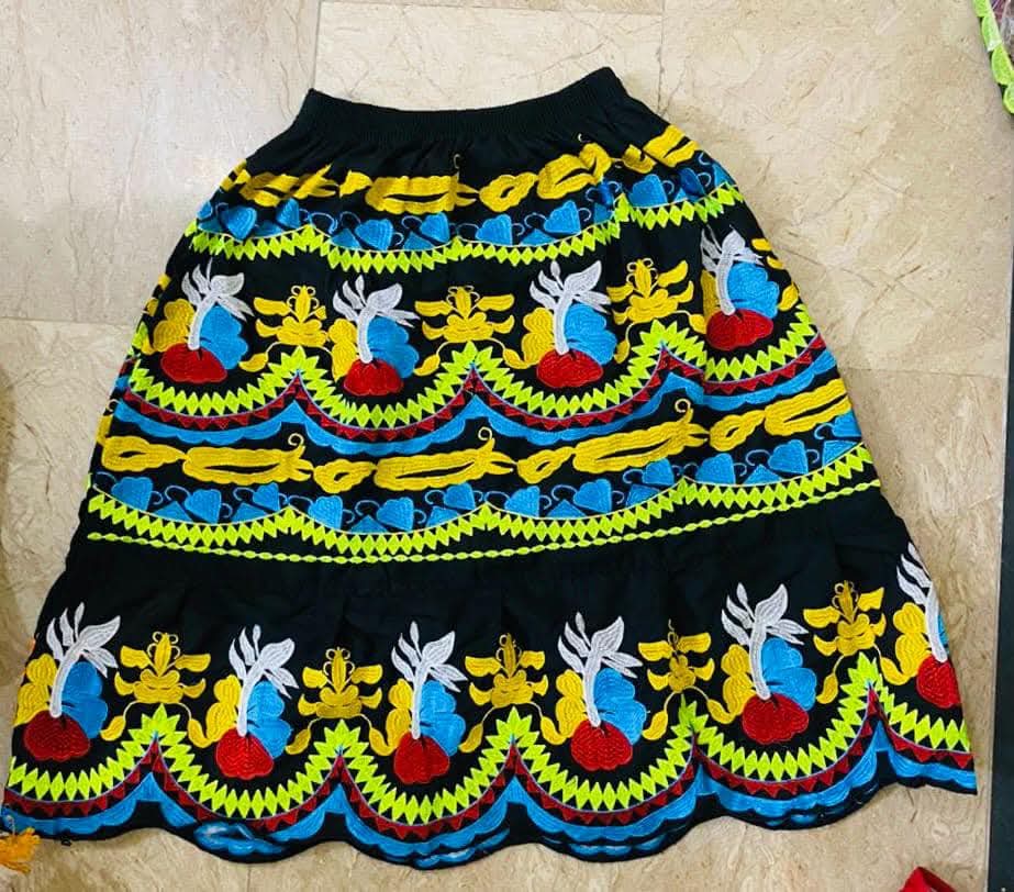 Colorful Embroidered Skirt