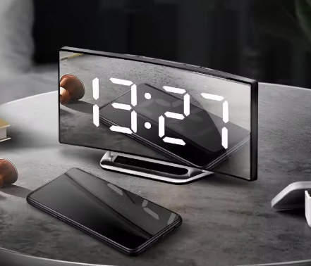 Modern Digital Mirror Clock