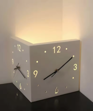 Corner Cube Wall Clock