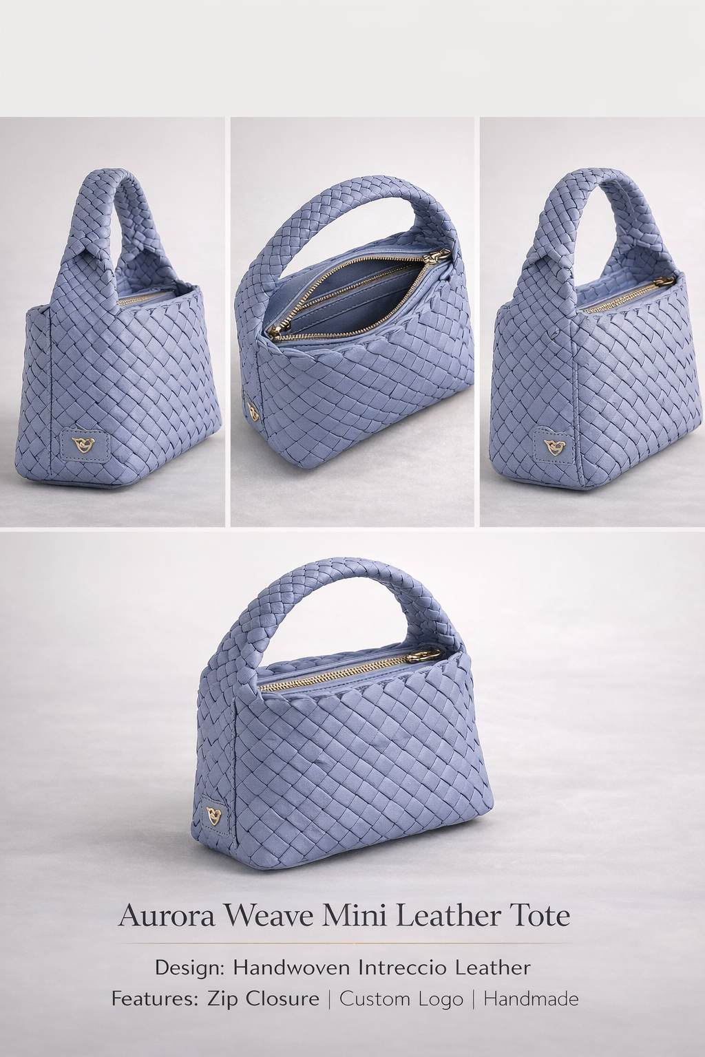 Aurora Weave Mini Leather Tote