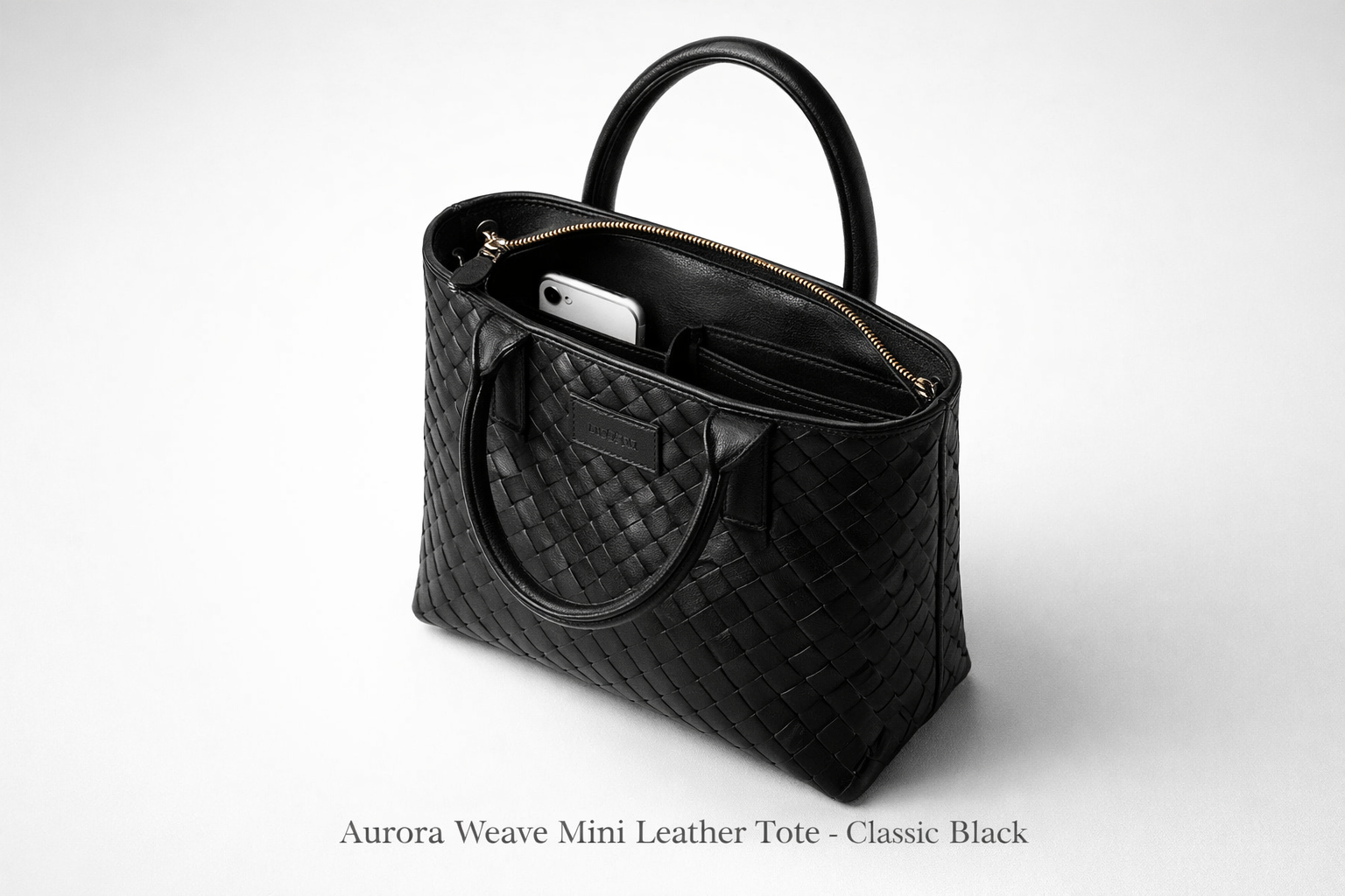 Aurora Weave Mini Leather Tote
