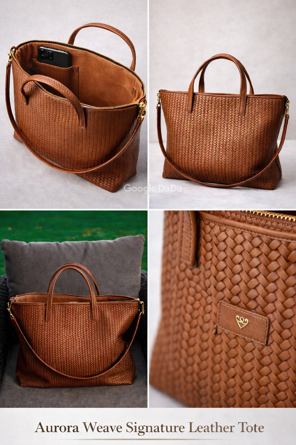 Aurora Weave Signature Leather Tote