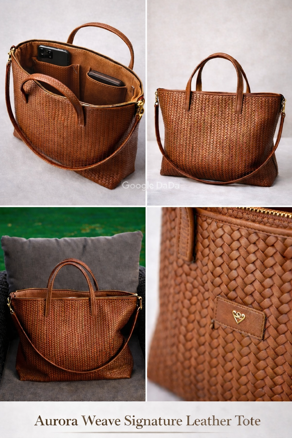 Aurora Weave Signature Leather Tote