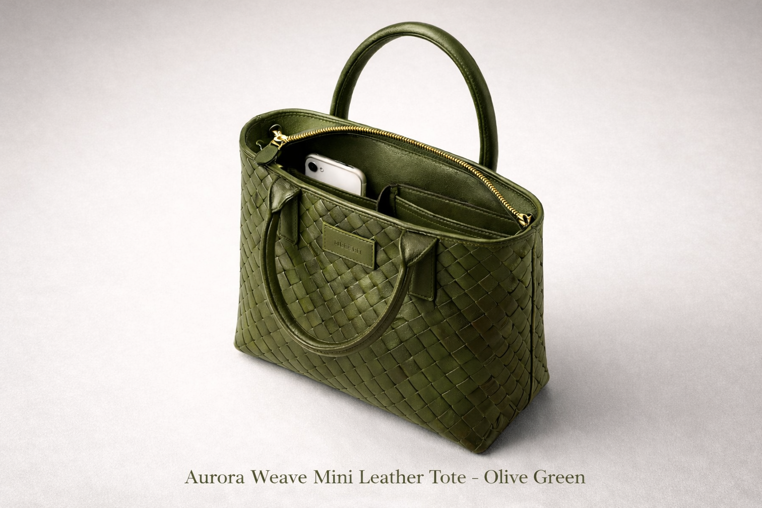 Aurora Weave Mini Leather Tote