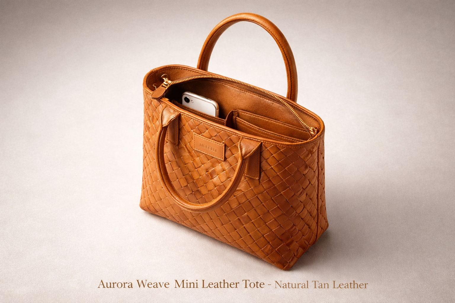 Aurora Weave Mini Leather Tote