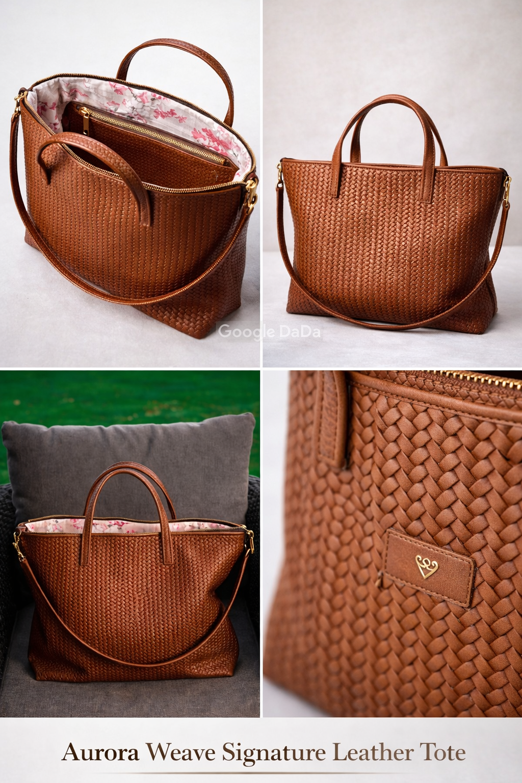 Aurora Weave Signature Leather Tote