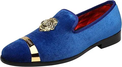 Royal Blue Velvet Loafer