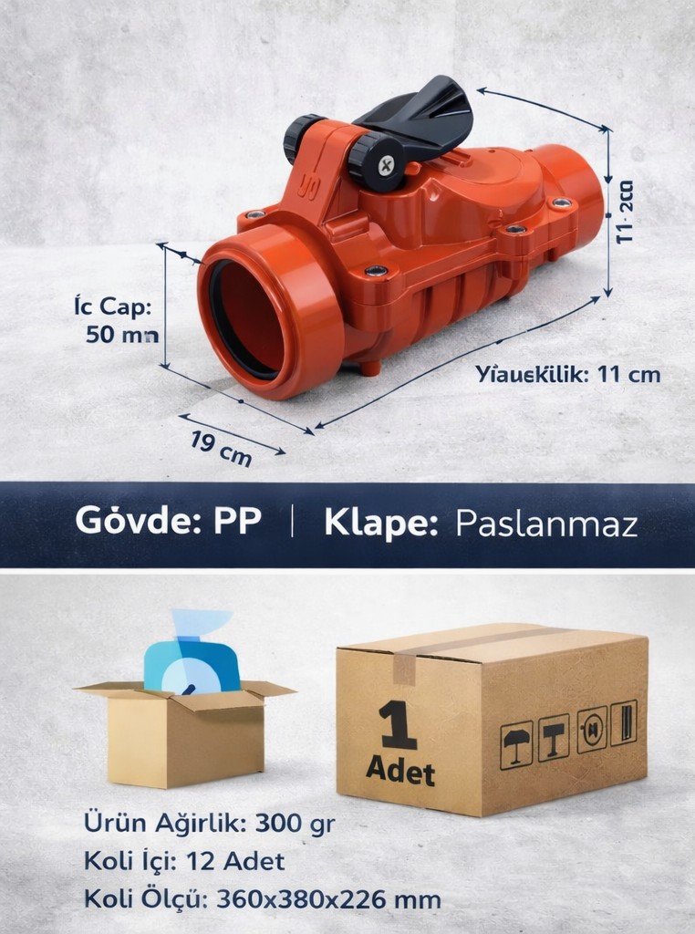 FlowLock 50 PRO Kilitli Çek Valf – 2” Endüstriyel Seri | Geri Akış Önleyici
