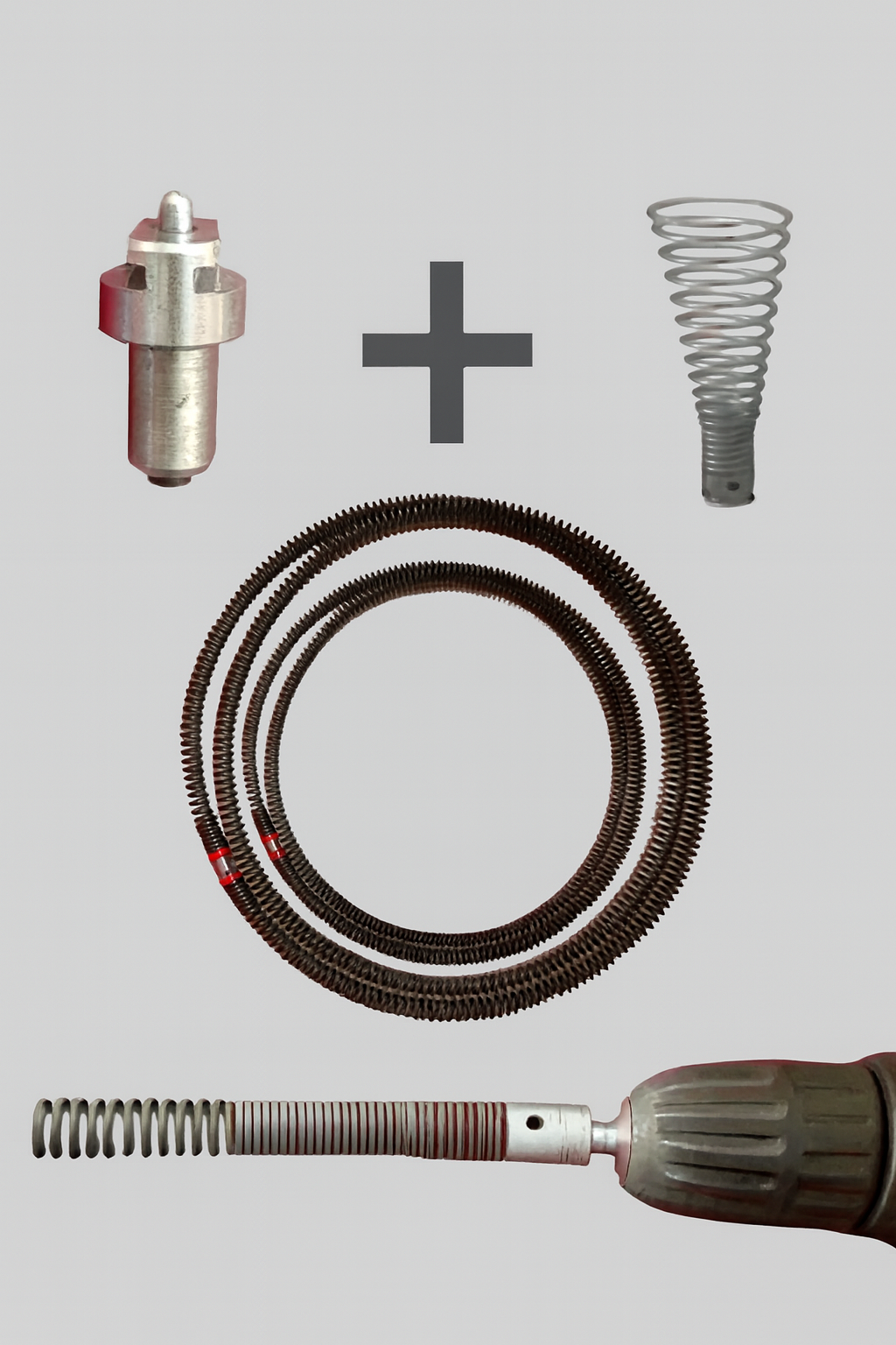 Kanal Açma Seti16 mm Profesyonel Kanal Açma Yayı Seti – Matkap Uyumlu Lavabo ve Gider İçin 16 mm Kanal Açma Seti Tesisatçı Tipi 16 mm Kanal Açma Yayı + Matkap Başlığı