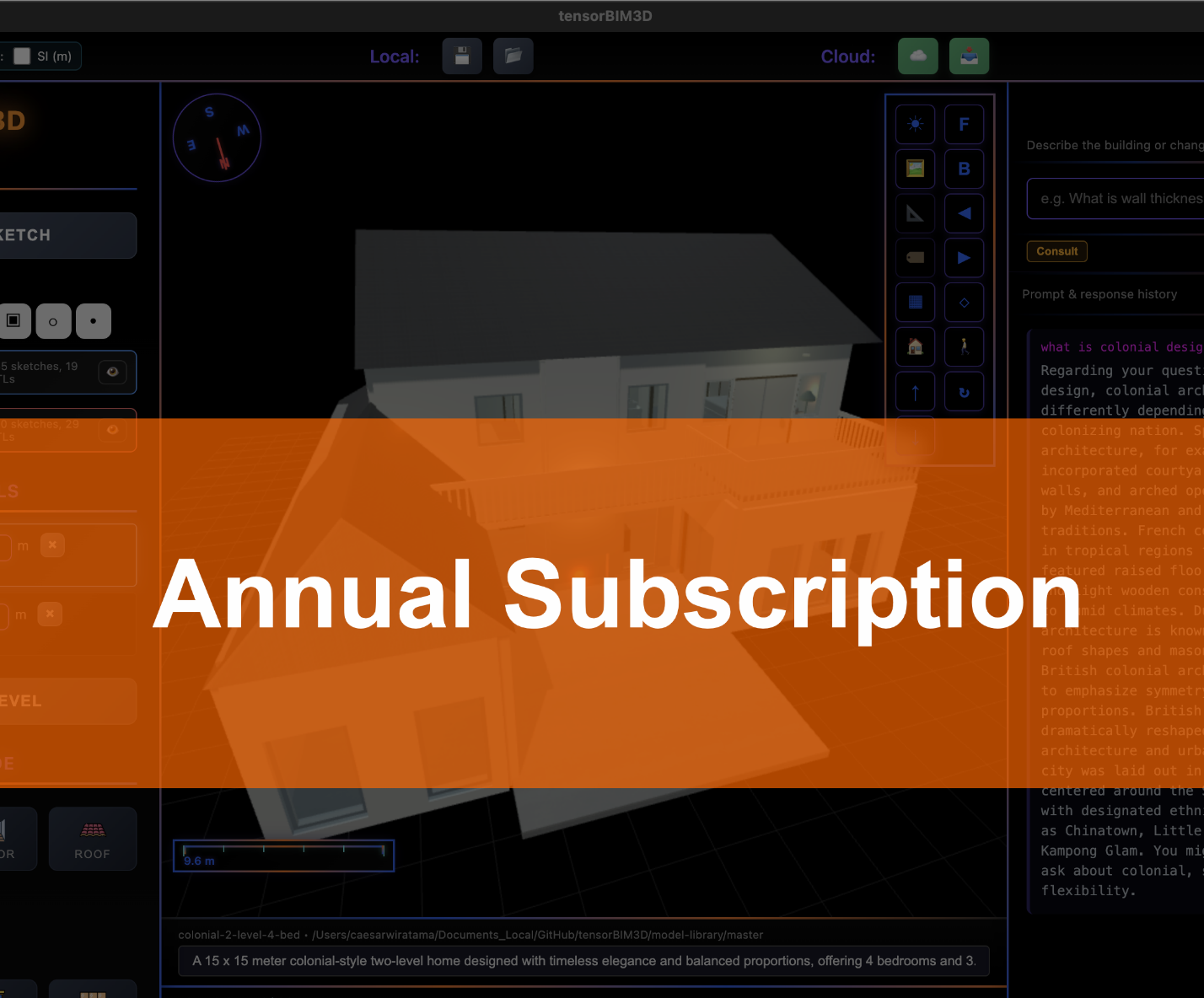 tensorBIM3D Annual Subscription