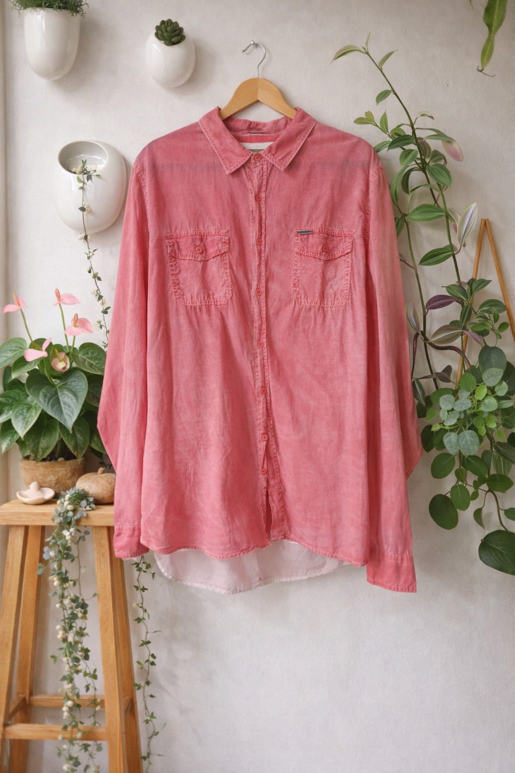 Camisa oversized rosa