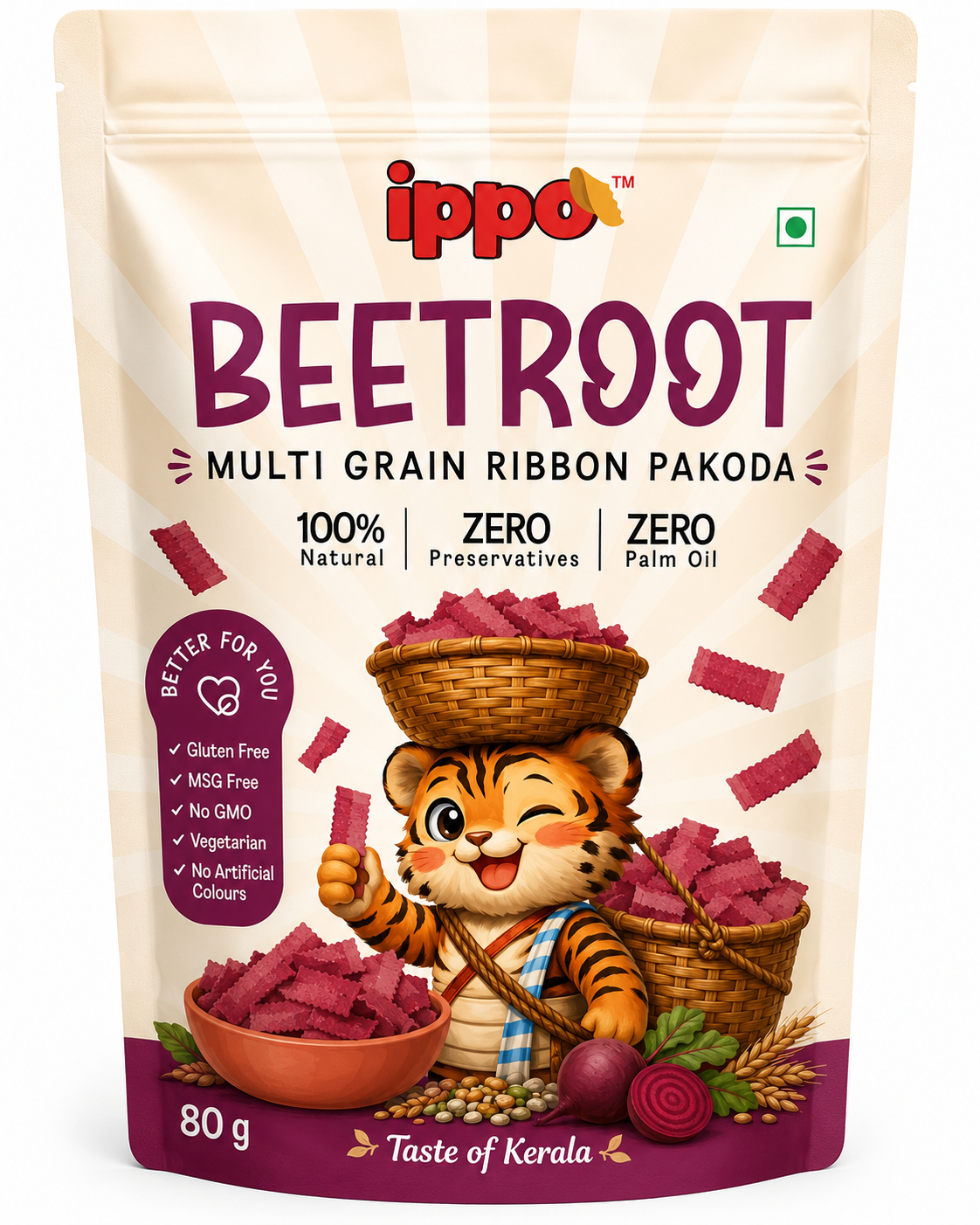 Beetroot Multi Grain Ribbon Pakoda