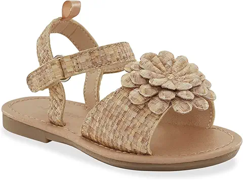 Girls' woven flower sandal