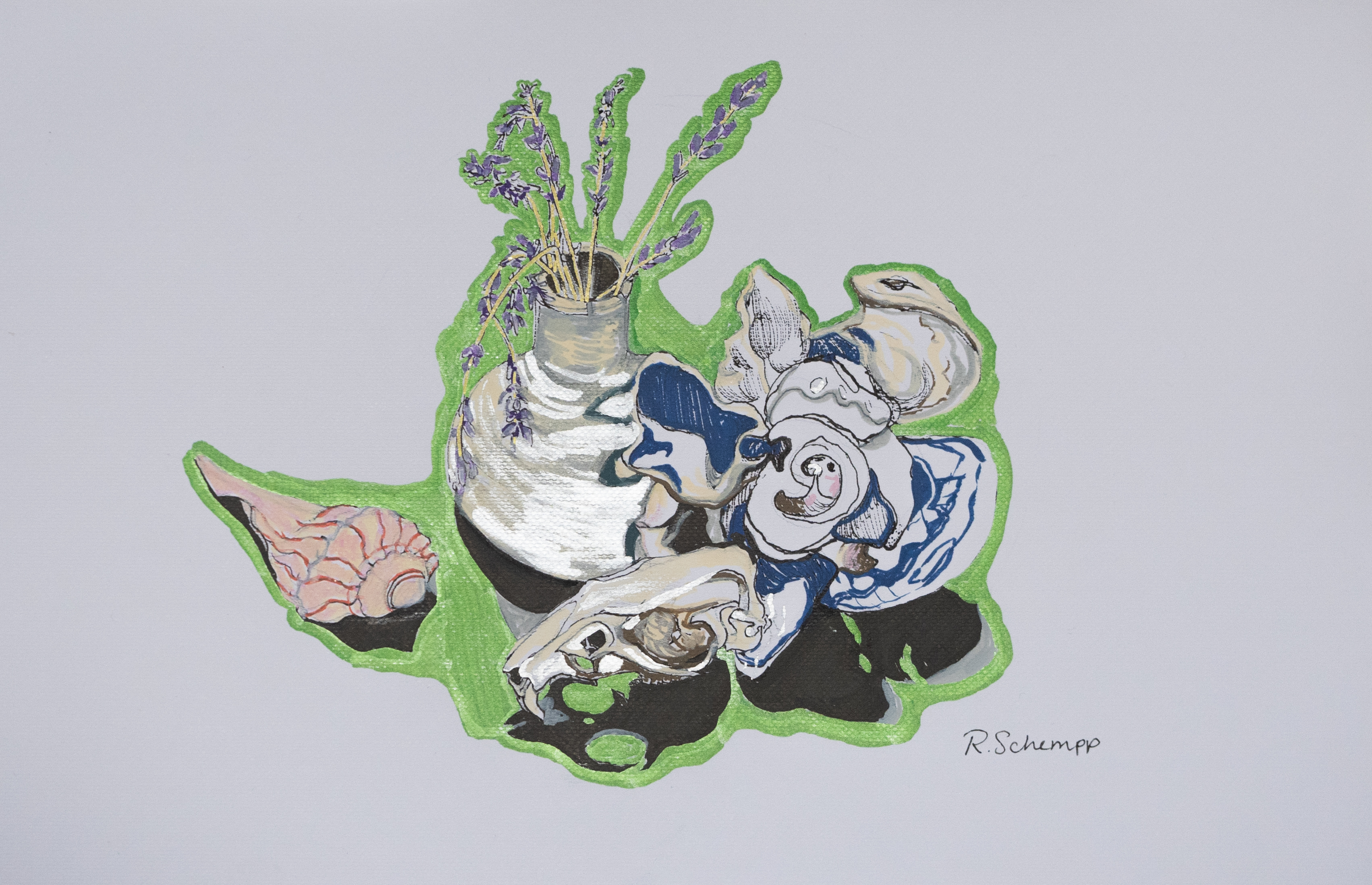 Floral Seashell Still Life