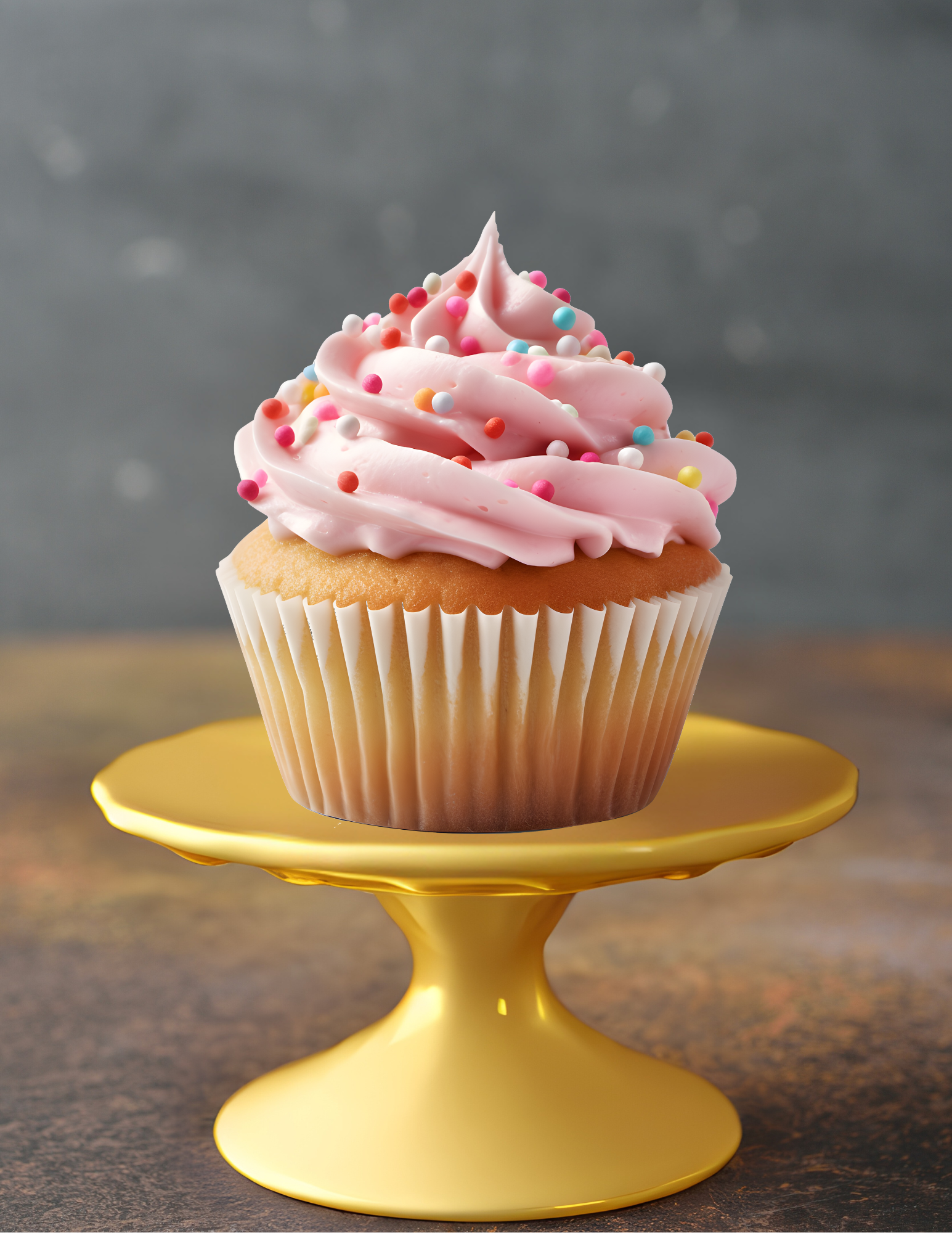 Vanila Cupcake with Strawberry Buttercream 