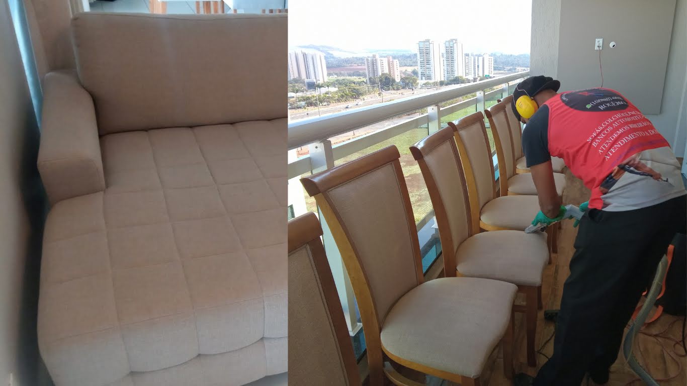 Conjunto de cadeiras estofadas