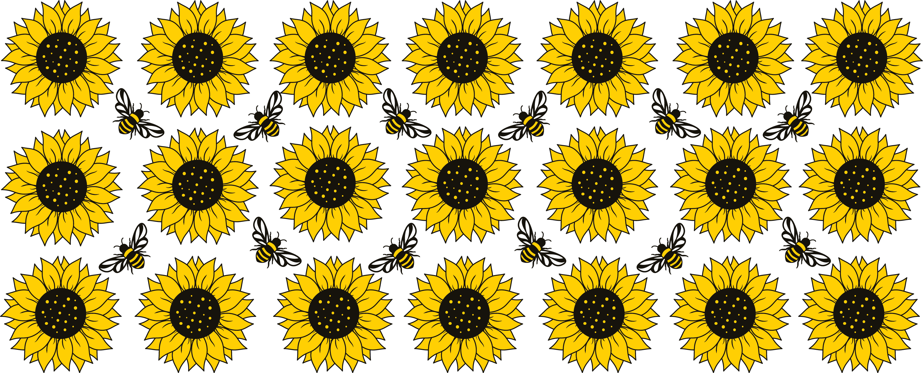 Sunflowers and Bees UVDTF 