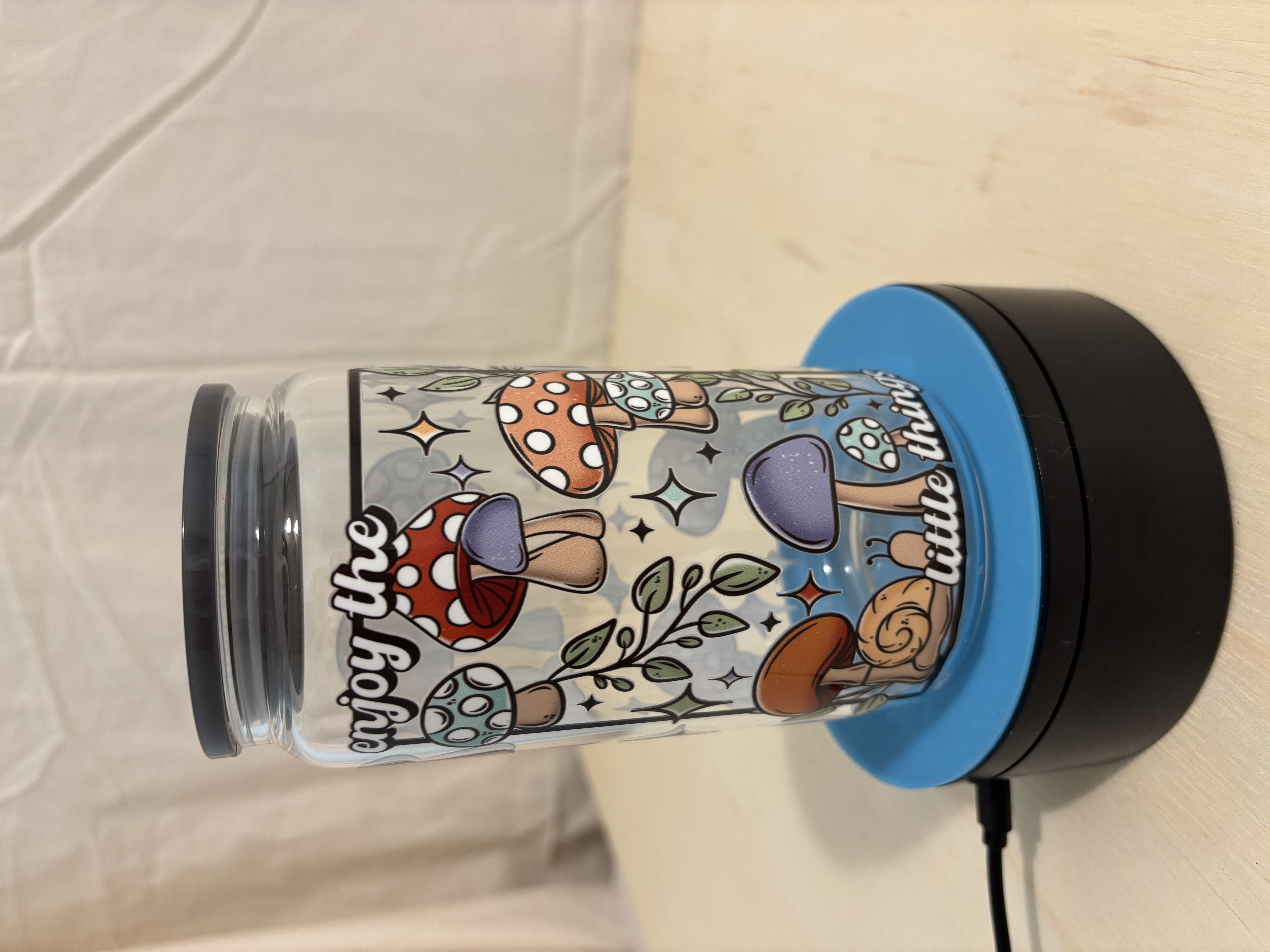 Enjoy the Little Things Mushroom Glass Cup