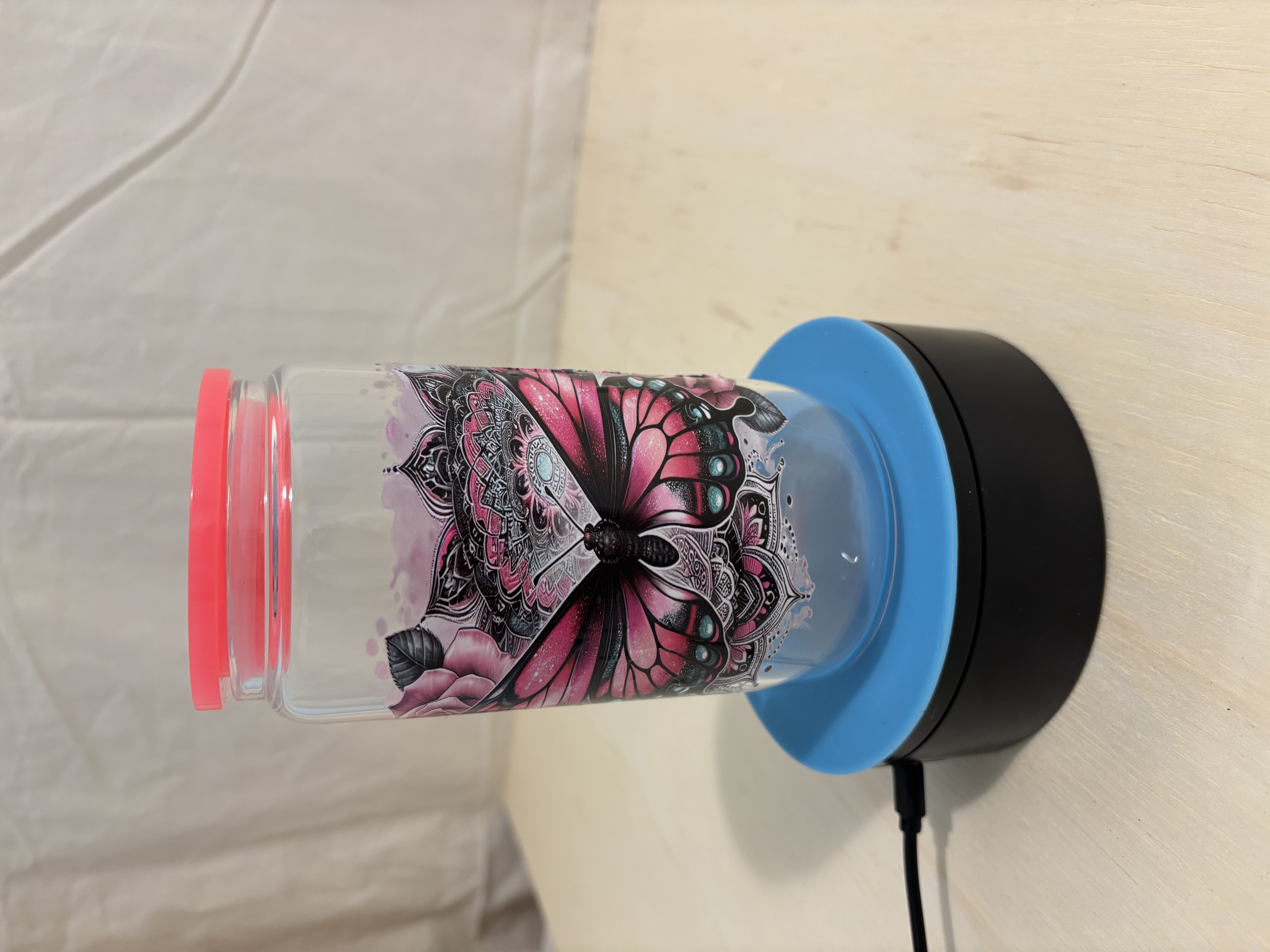 Butterfly Glass Can Cup