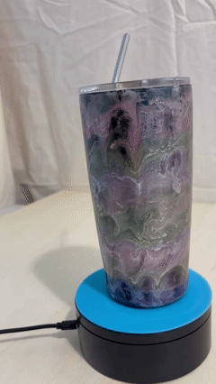 Pink, Purple, Green Swirl Resin Tumbler