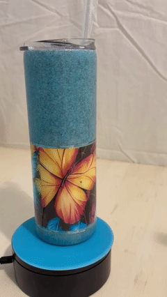 Blue Glitter Butterfly Resin Tumbler