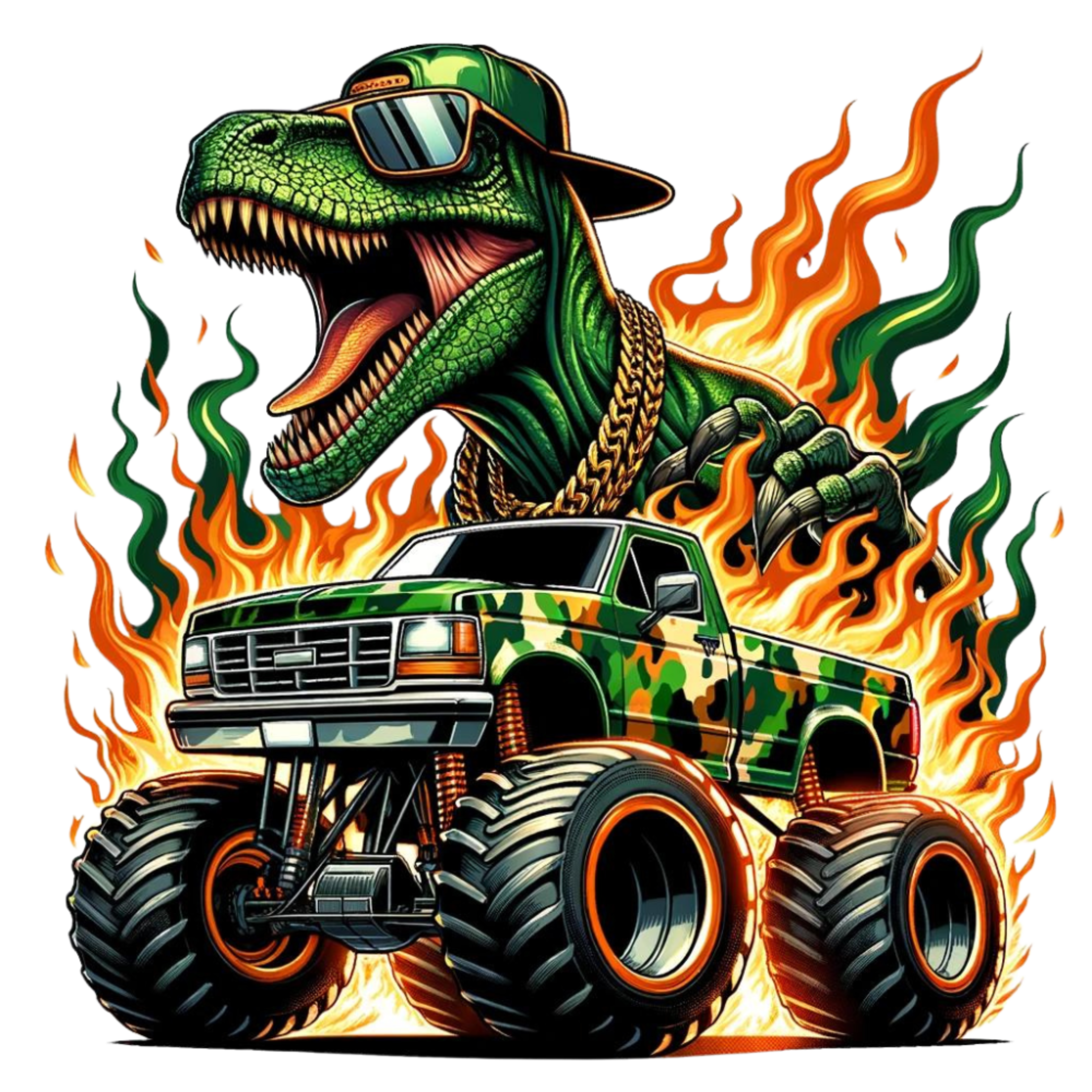 Dinosaur and Monster Truck
