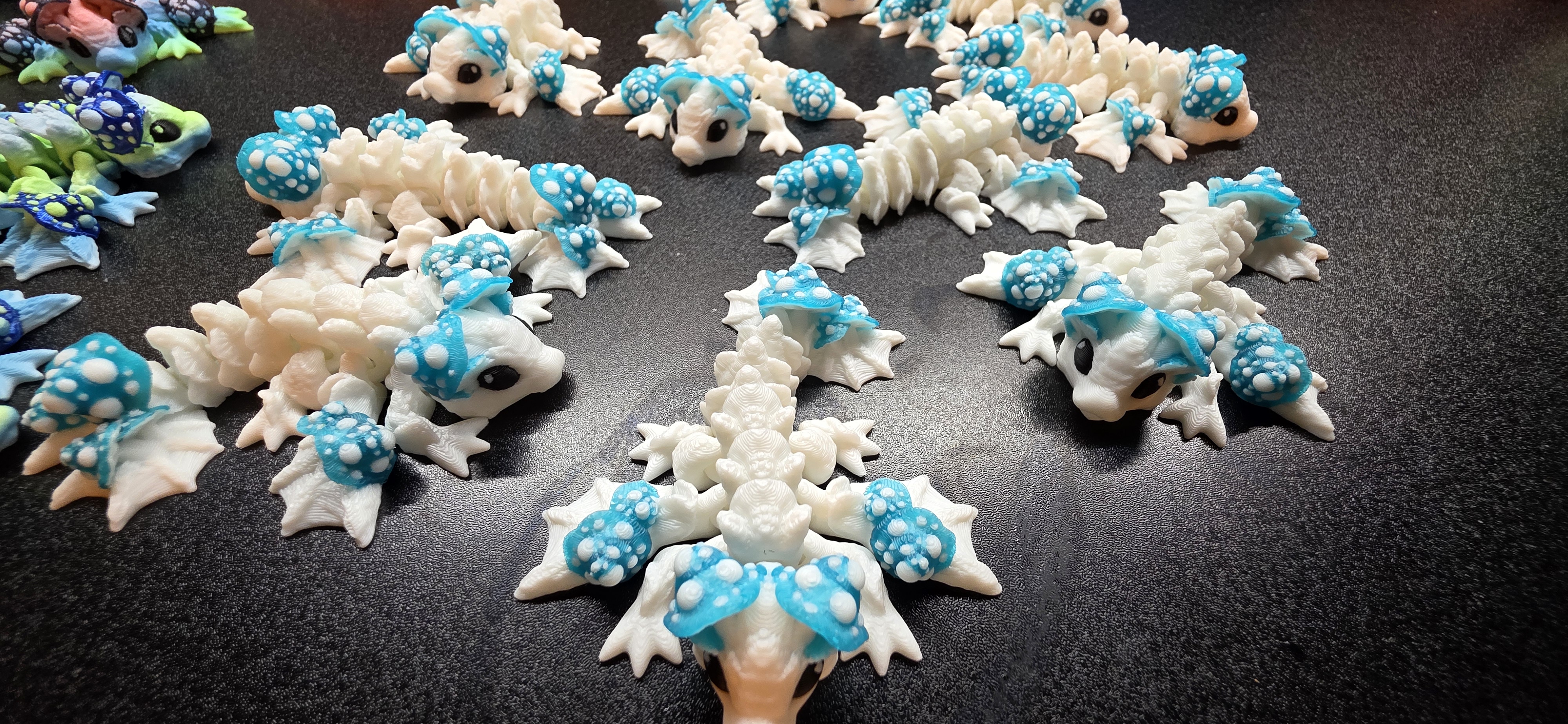 3 Pack Articulated Mushroom Dragons