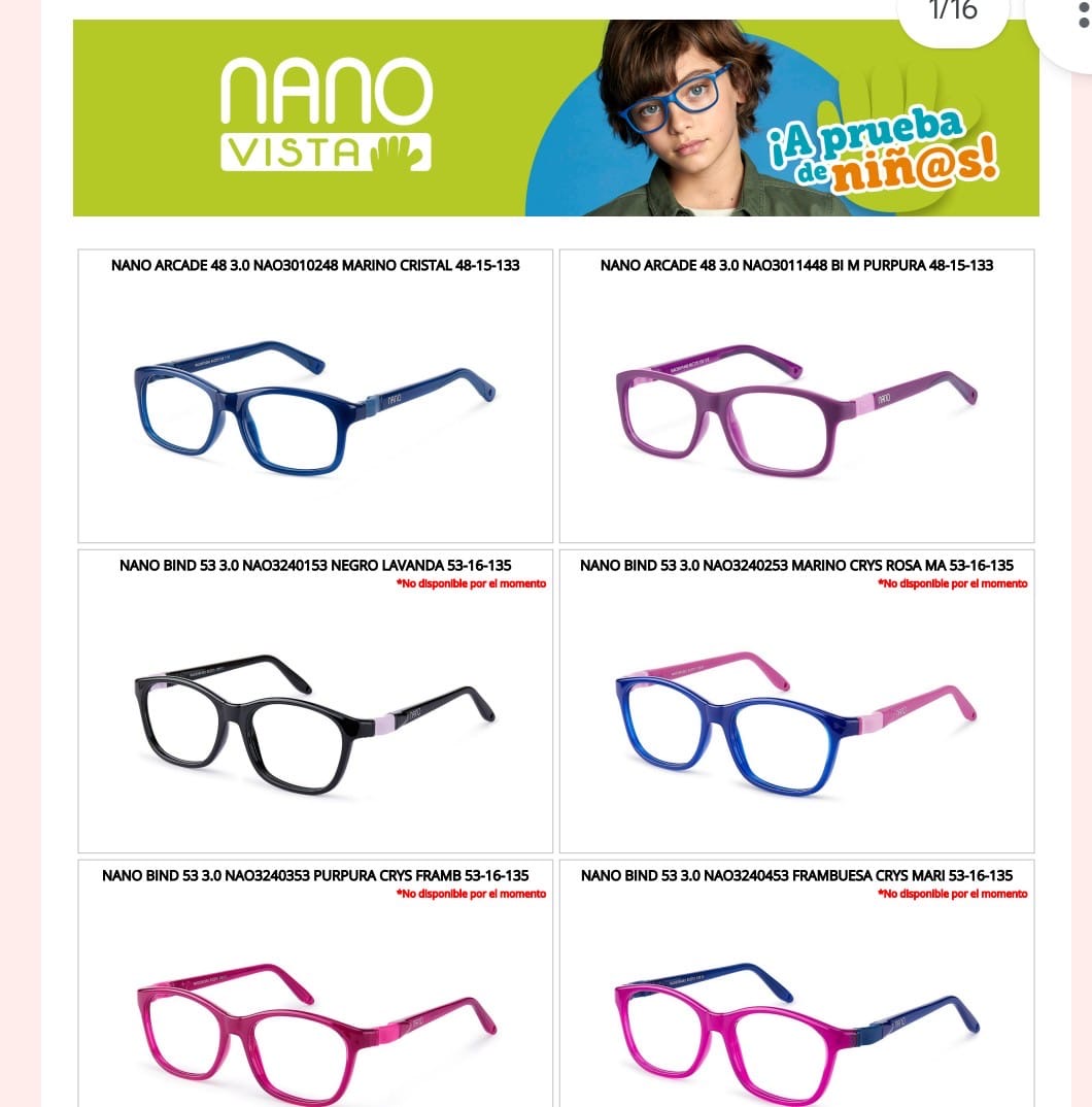 Lentes Nano Vista para niños