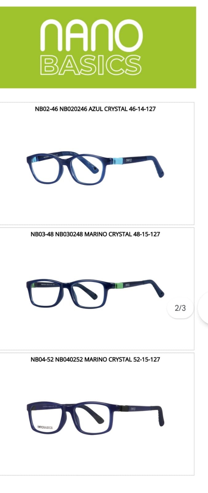 Lentes Nano Basics Marino Crystal